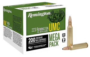Remington Ammunition 23775 UMC Mega Pack 223 Rem 45 gr Jacket Hollow Point 200 Per Box/ 4 Cs