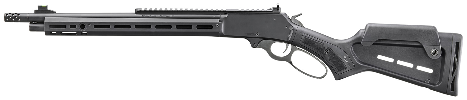 Marlin 70901 1895 Dark 45-70 Gov 5+1 16.17 Threaded Black M-Lok Handguard Synthetic Stock with Cheek Riser & M-Lok Slots Muzzle Brake Adj Ghost Ring/Fiber Optic Sights Optics Mount" - Image 2