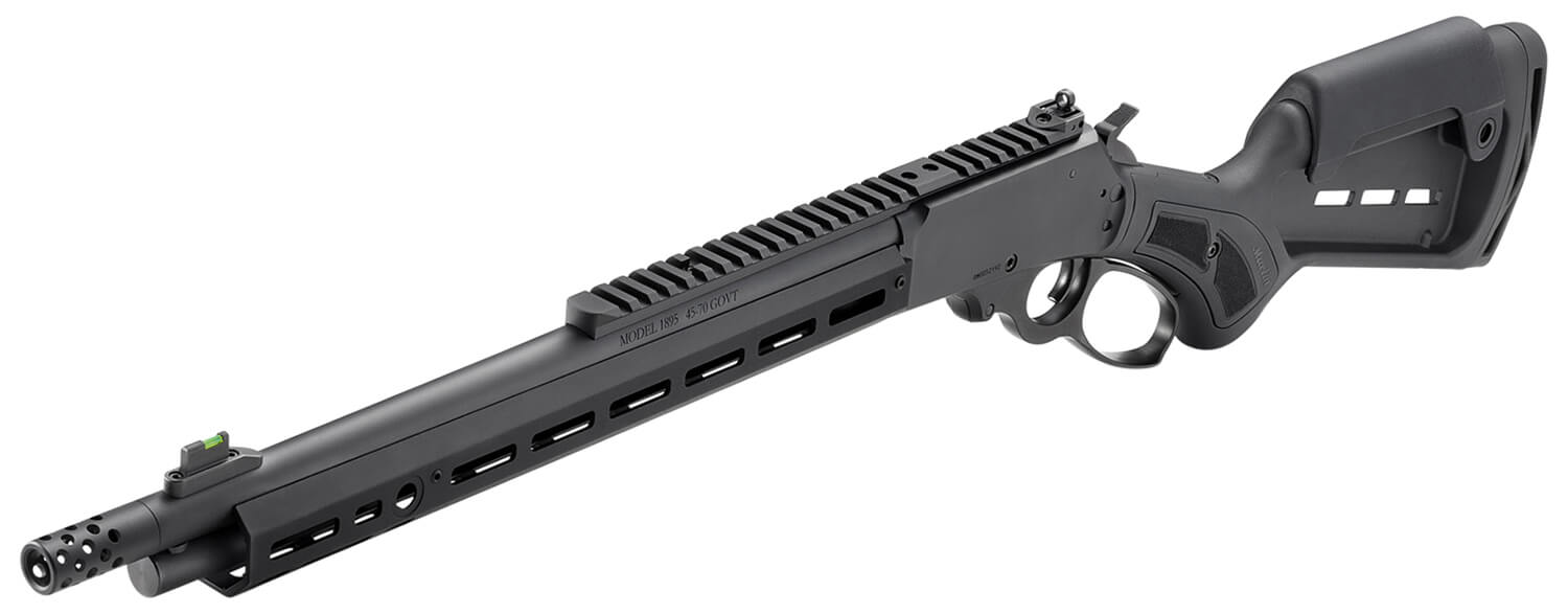 Marlin 70901 1895 Dark 45-70 Gov 5+1 16.17 Threaded Black M-Lok Handguard Synthetic Stock with Cheek Riser & M-Lok Slots Muzzle Brake Adj Ghost Ring/Fiber Optic Sights Optics Mount" - Image 3