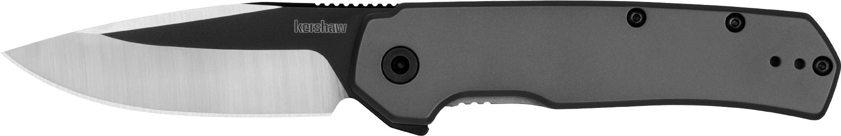 Kershaw 1411 Thermal EDC 2.95" Folding Drop Point Plain Black Oxide w/Satin Grinds 8Cr13MoV SS Blade Gray PVD Stainless Steel Handle Includes Pocket Clip