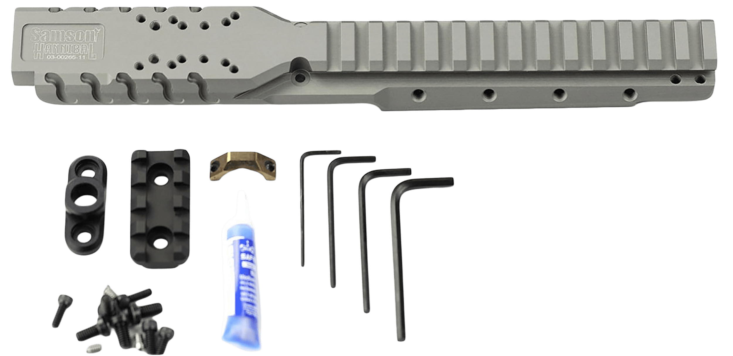 Samson 030026511 Hannibal Rail for Ruger Mini-14 or Mini-30 (2008 or Later) Natural Gray 0 MOA