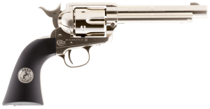 Umarex Colt Air Guns 2254051 Colt Peacemaker CO2 Pistol 177 Pellet 6rd Single Action Nickel Frame CO2 Housed In Black Polymer Grip