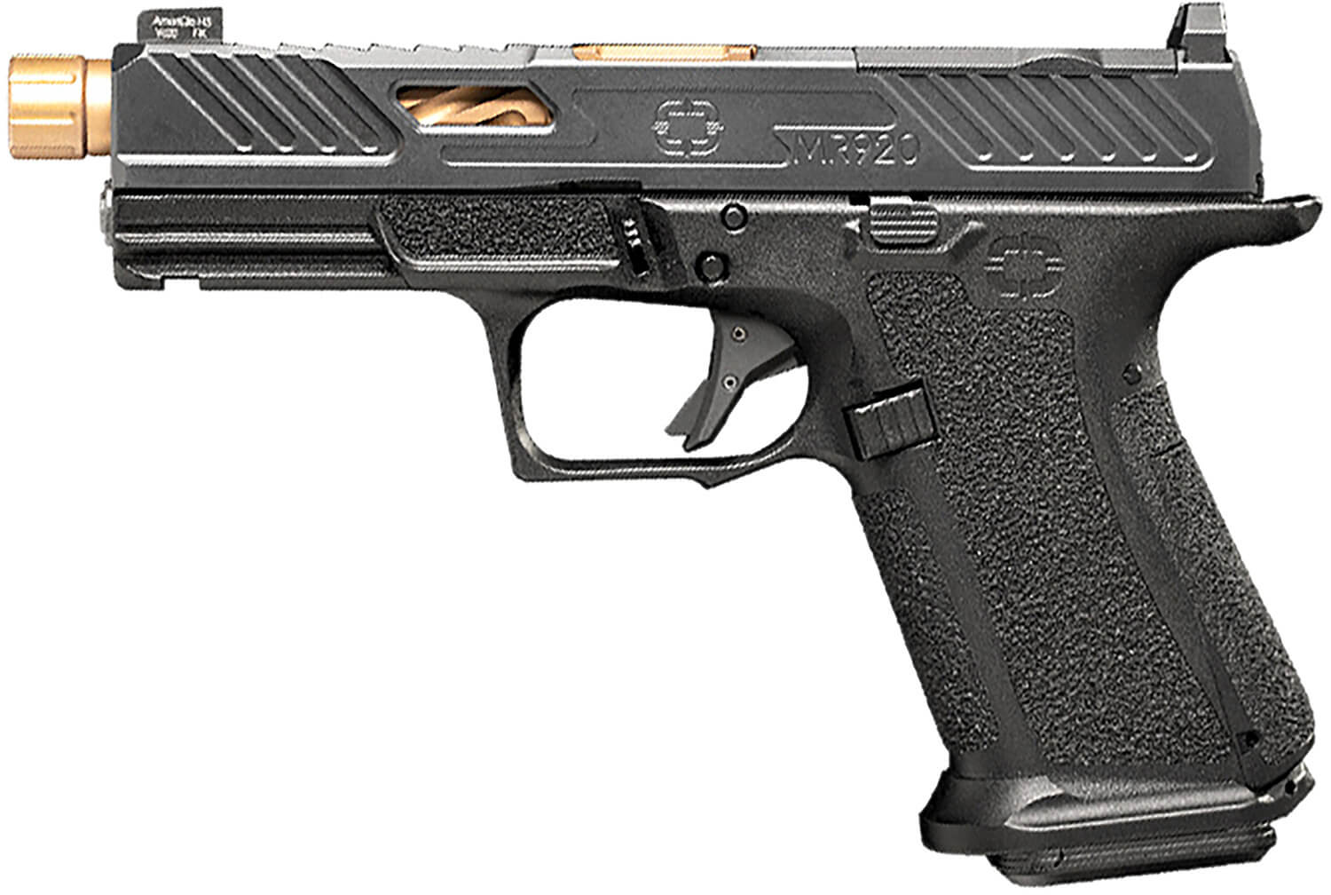 Shadow Systems SS1009 MR920 Elite Compact 9mm Luger 15+1 4" Bronze TICN Match Grade/Spiral Fluted/Threaded Barrel Black Nitride Optic Cut/Serrated/Window Cut Stainless Steel Slide Black Polymer Frame w/Beavertail & Picatinny Rail - Image 2