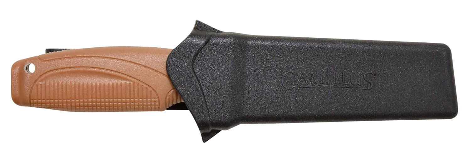 Camillus 19627 Swedge 4.30" Fixed Plain Silver 420 Steel Titanium Bonded Blade Textured Tan ABS Handle Includes Sheath - Image 3