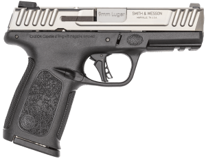 Smith & Wesson 13931 SD9 2.0 Compact Frame 9mm Luger 16+1 4 Stainless Steel Barrel Satin Stainless Steel Serrated Slide Black Polymer Frame w/Picatinny Rail Black Textured Polymer Grip"