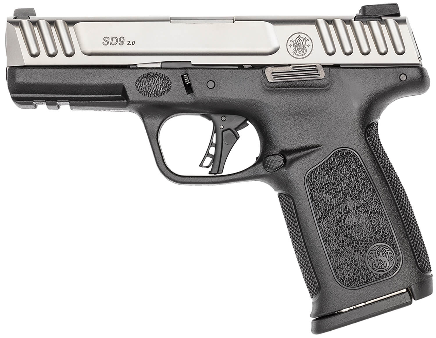 Smith & Wesson 13935 SD9 2.0 Compact Frame 9mm Luger 10+1 4 Stainless Steel Barrel Satin Stainless Steel Serrated Slide Black Polymer Frame w/Picatinny Rail Black Textured Polymer Grip" - Image 2