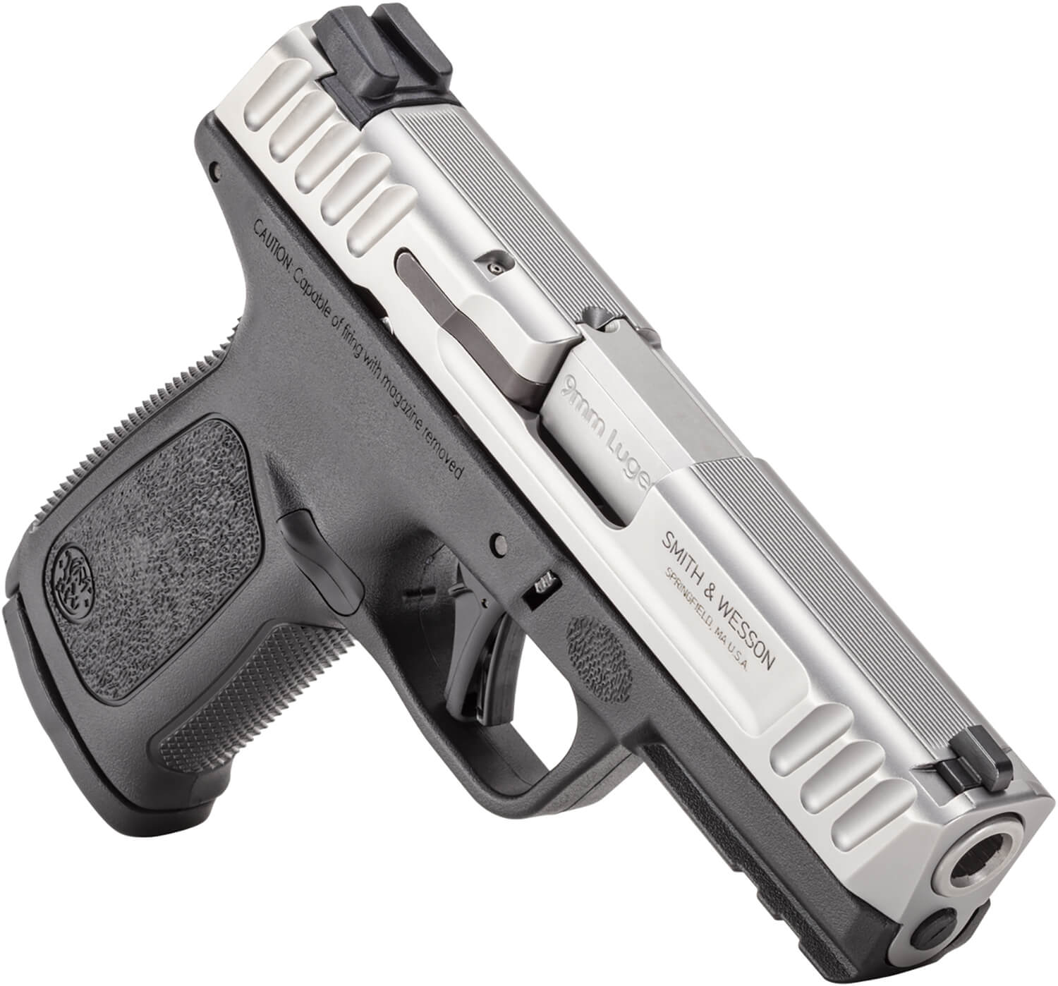 Smith & Wesson 13935 SD9 2.0 Compact Frame 9mm Luger 10+1 4 Stainless Steel Barrel Satin Stainless Steel Serrated Slide Black Polymer Frame w/Picatinny Rail Black Textured Polymer Grip" - Image 3
