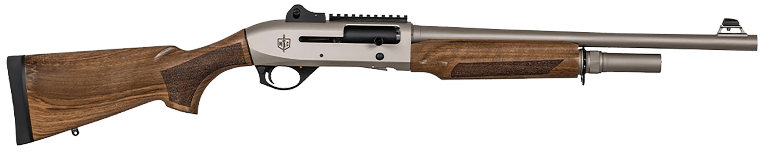 MAC 21000159 2 Tactical Marine 12 Gauge 3" 5+1 18.50" Electroless Nickel Barrel/Rec Walnut Furniture Ghost Ring Sight Optics Mount 3 Chokes