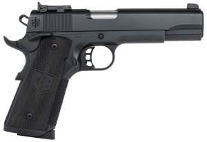 MAC 10100536 1911 JSOC 45 ACP 8+1 5" Stainless Target w/11 Degree Crown Barrel QPQ Tennifer Cerakote Serrated Steel Slide & Frame w/Checkered Front Strap & Beavertail Turkish Walnut w/Logo Grip