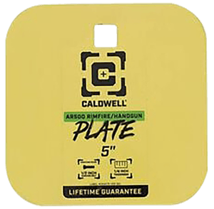 Caldwell 4002311 AR500 Steel Target 5" Rimfire/Handgun Yellow Gong 1/4" Thick Hanging