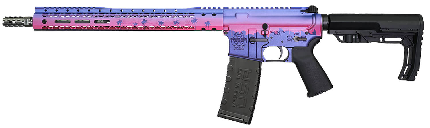 Black Rain Ordnance 23120701 Spec15 Miami Nights 223 Rem/5.56 NATO 30+1 16" Stainless Steel Barrel Miami Cerakote Optic Ready Aluminum Receiver 15" Slim M-LOK Handguard 6 Position MFT Minimalist Black Synthetic Stock Black Magpul MOE Grip - Image 2
