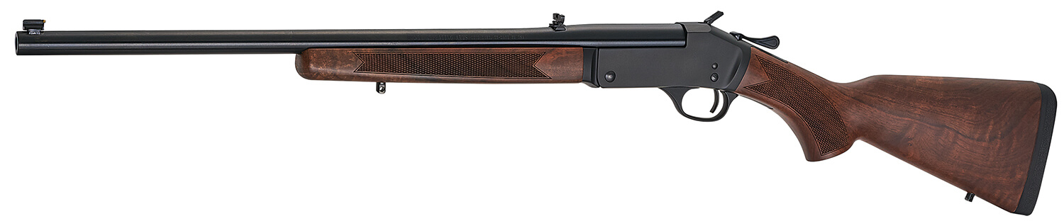 Henry H015360BH Single Shot 360 Buckhammer 1rd 22" Blued Barrel/Rec Walnut Furniture Brass Bead & Leaf Sight - Image 2