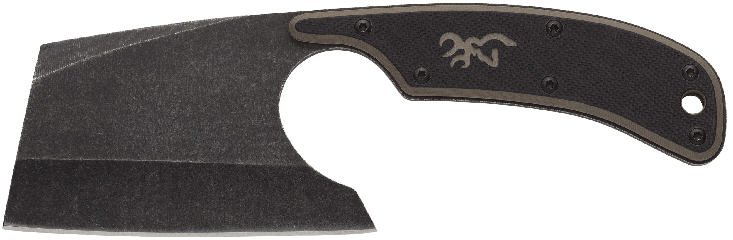 Browning 3220322 Cutoff Camp 2.50" Fixed Cleaver Plain Black Black Oxide Stonewashed 9Cr14MoV SS Blade Black/Tan G10 Handle