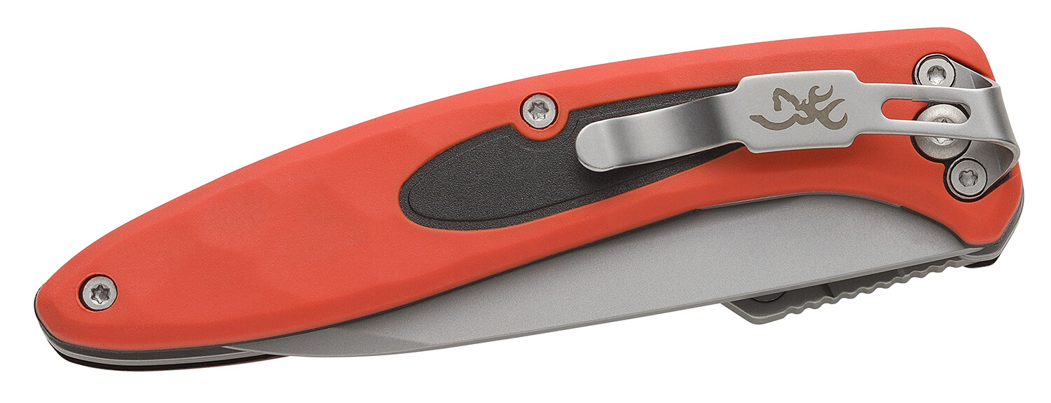 Browning 3220462 Primal Scalpel 2 2.75" Folding Drop Point/Scalpel Plain Blaze Orange 8Cr13MoV SS Blade Blaze Orange Polymer w/Rubber Overmold Handle - Image 3