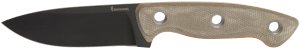 Browning 3220508B Desolation Small 3.75" Fixed Modified Drop Point Plain Black Powder Coated 440C SS Blade Tan Micarta Laminate Handle
