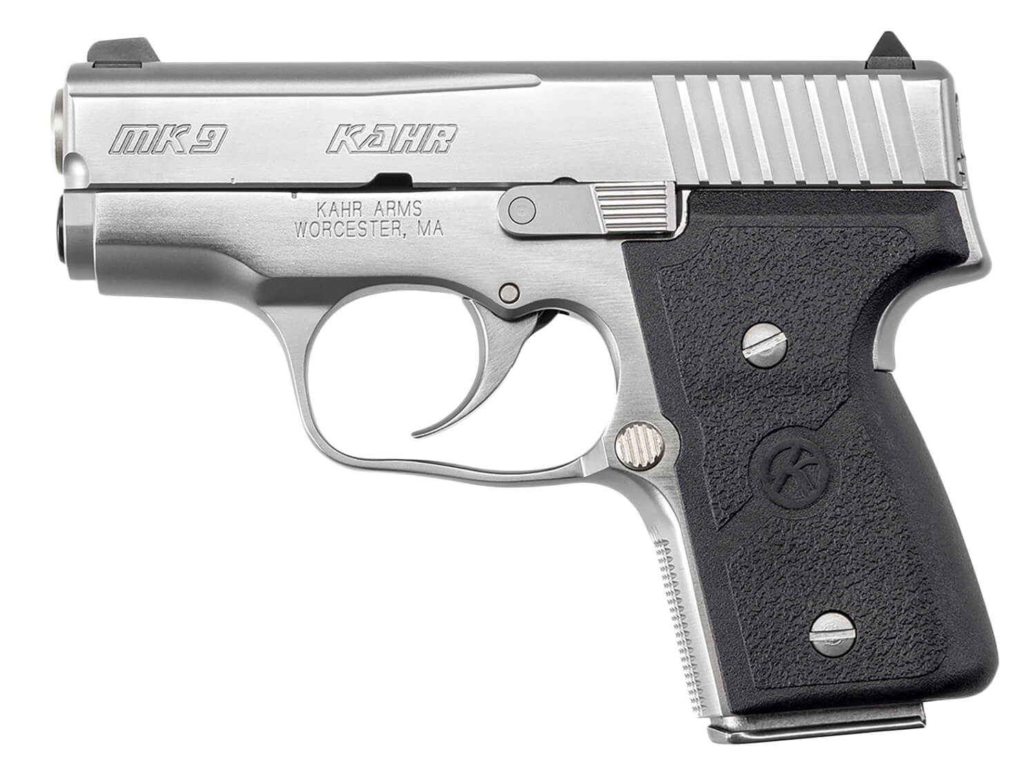 Kahr Arms M9098A MK9 Elite *CA Compliant 9mm Luger 6+1/7+1 3" Serrated Polygonal Rifled Barrel Polished Serrated Stainless Steel Slide & Frame Black Textured Wraparound Polymer Grip Manual Thumb Safety Right Hand - Image 2