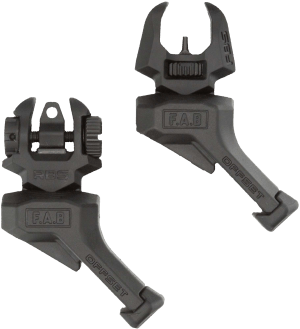 FAB Defense FXFRBSOSB Front and rear Set of Offset Flip-Up Sights Black