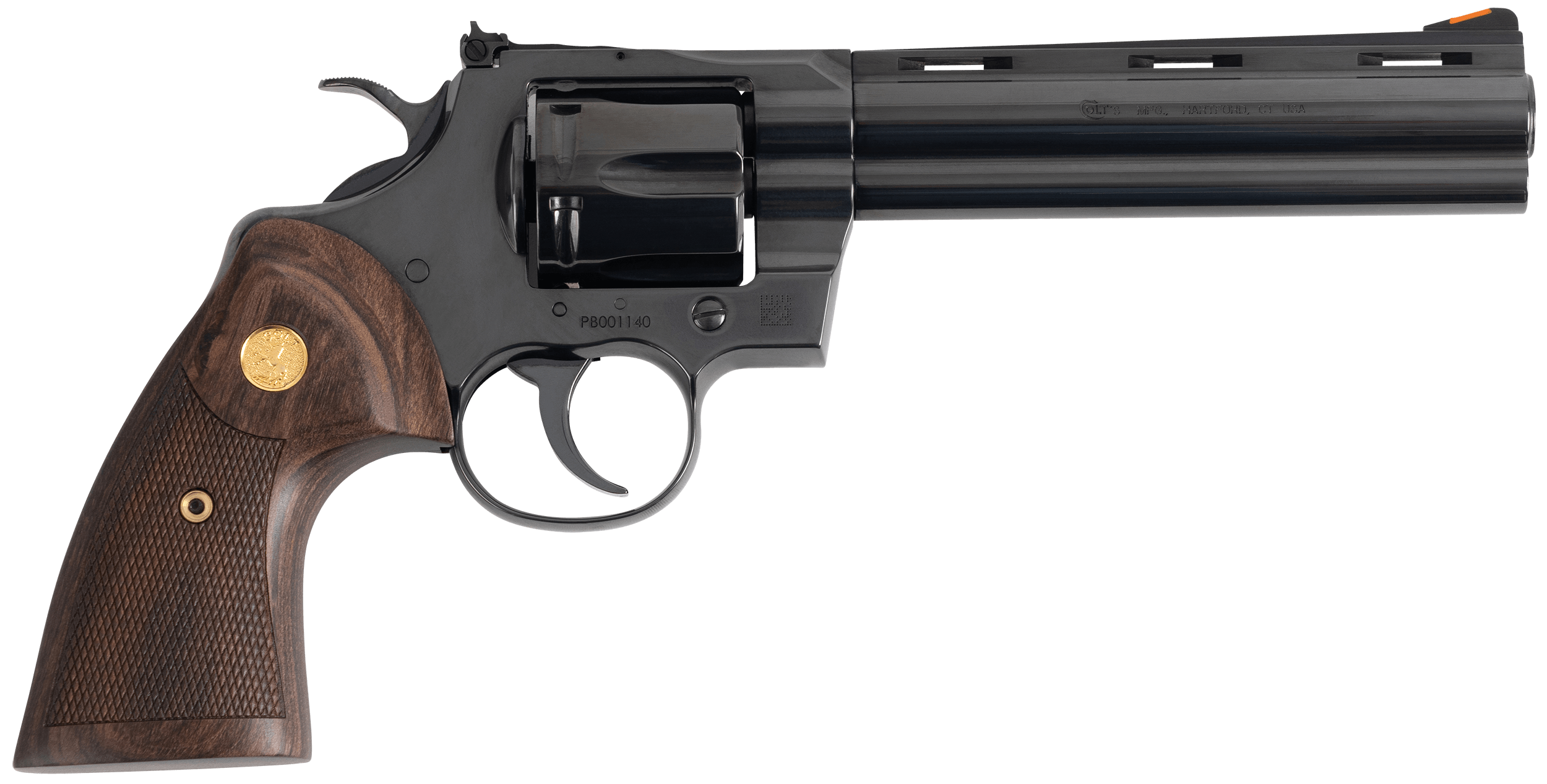 Colt Mfg PYTHONBP6WTS Python Target 357 Mag 6rd 6" Matte Black Vent Rib Barrel Black Cylinder Matte Black Stainless Steel Frame Walnut Target Grip