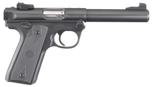 Ruger  Mark IV 22/45 22 LR 10+1  5.50" Stainless Bull Barrel  Blued Drilled & Tapped Steel Receiver & Polymer Frame   Black Checkered Polymer Grip Ambidextrous