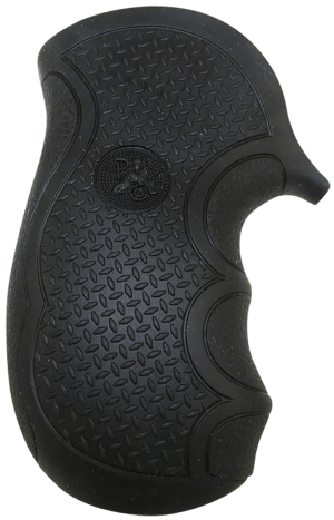 Pachmayr 02482 Diamond Pro Grip Diamond Checkering Black Rubber with Finger Grooves for Ruger LCR