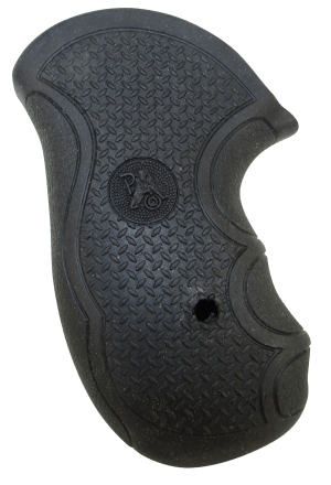 Pachmayr 02483 Diamond Pro Grip Diamond Checkering Black Rubber with Finger Grooves for Ruger SP101