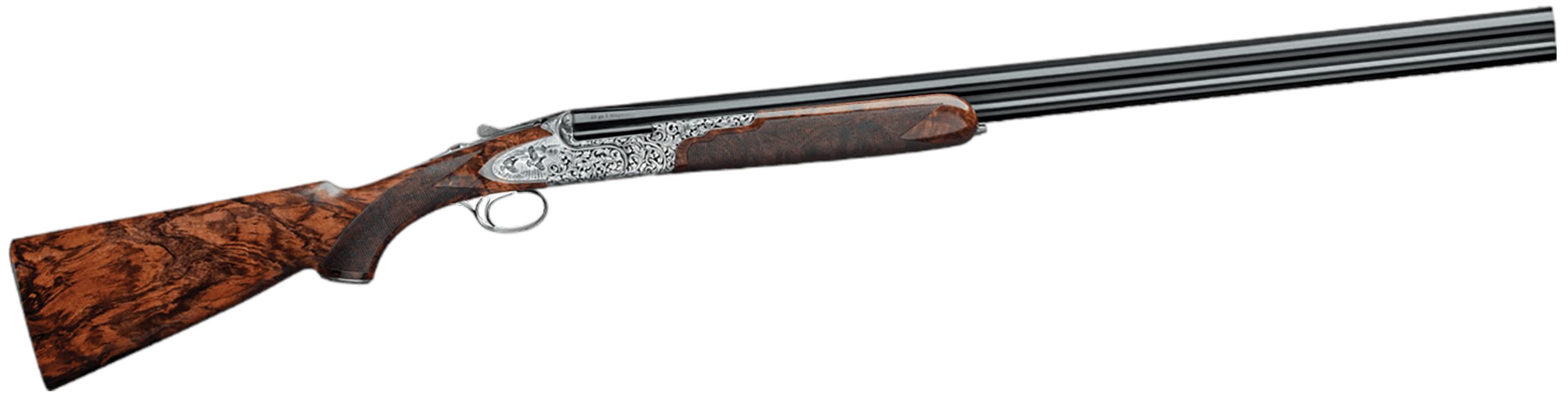 Rizzini USA 61021629 Grand Regal Extra Full Size 16 Gauge Break Open 2.75" 2rd 29" Black Over/Under Chrome Lined Barrel Coin Anodized Silver Engraved Game Scene Steel Receiver Fixed Pistol Grip Grade IV Turkish Walnut Stock