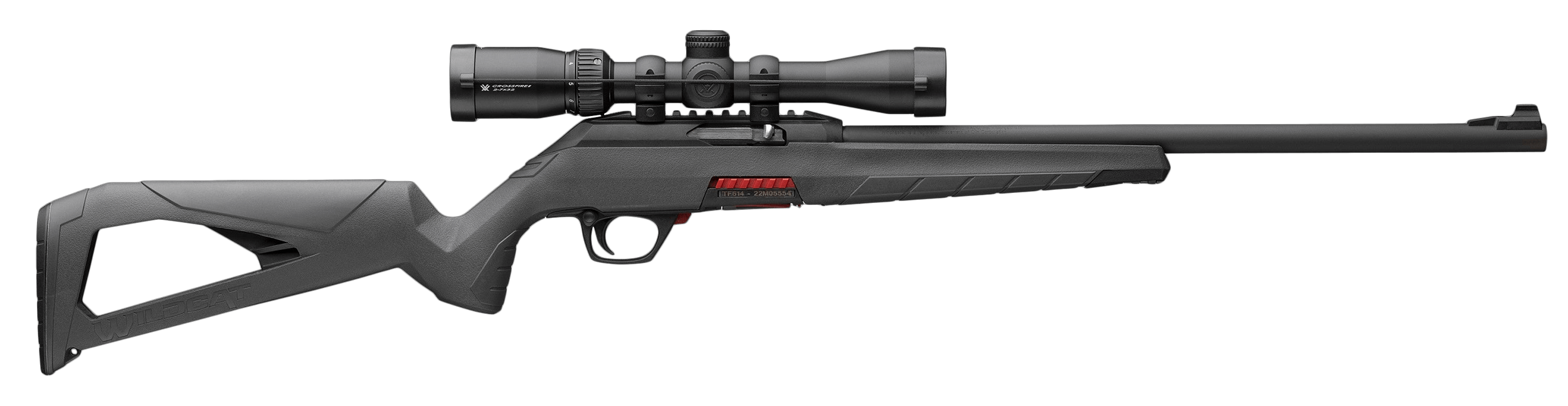 Winchester Repeating Arms 521155102 Wildcat Combo Full Size 22 LR 10+1 18" Matte Black Sporter Barrel Picatinny Rail Matte Black Polymer Receiver Gray Synthetic Thumbhole w/Picatinny Rail Stock Vortex Crossfire 2-7x32mm