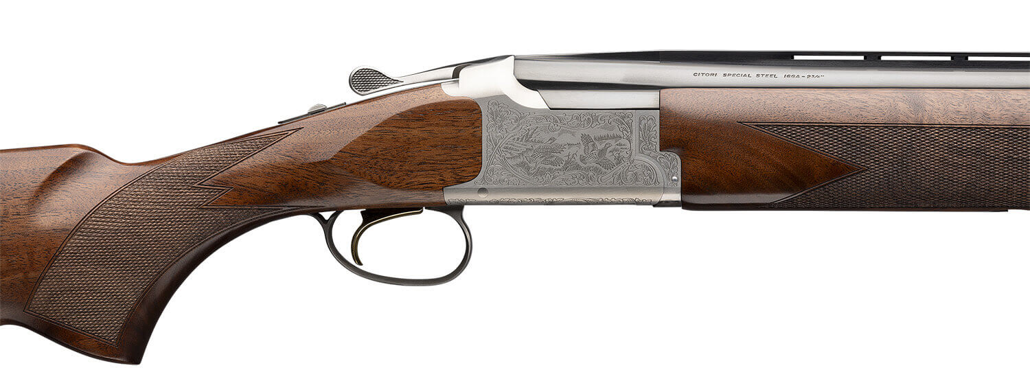 Browning 018347513 Citori Hunter Deluxe 16 Gauge 2.75" 2rd 28" Polished Blued Vent Rib Barrel Silver Nitride Engraved Steel Receiver Fixed Grade III/IV Satin Walnut Wood Stock - Image 2