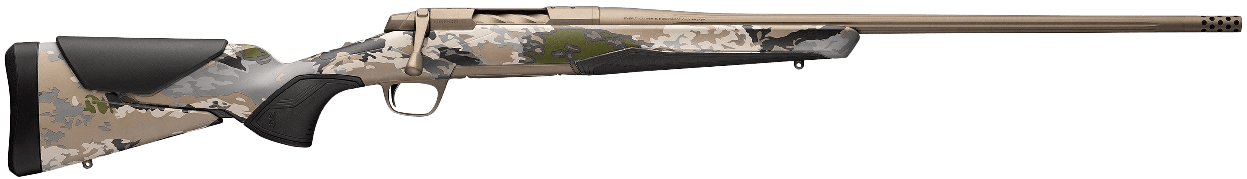Browning 036006211 X-Bolt 2 Speed 243 Win 4+1 22" Smoked Bronze Cerakote Fluted Sporter SR Barrel Smoked Bronze Cerakote Drilled & Tapped/X-Lock Mount Steel Receiver Ovix Camo Vari-Tech w/Adj Comb & LOP Synthetic Stock