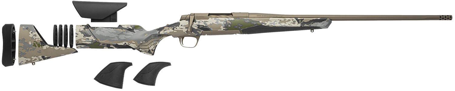 Browning 036006294 X-Bolt 2 Speed 6.5 PRC 3+1 24" Smoked Bronze Cerakote Fluted Sporter SR Barrel Smoked Bronze Cerakote Drilled & Tapped/X-Lock Mount Steel Receiver Ovix Camo Vari-Tech w/Adj Comb & LOP Synthetic Stock - Image 3