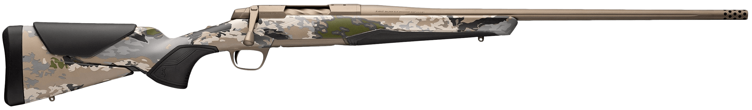 Browning 036006224 X-Bolt 2 Speed 270 Win 4+1 22" Smoked Bronze Cerakote Fluted Sporter SR Barrel Smoked Bronze Cerakote Drilled & Tapped/X-Lock Mount Steel Receiver Ovix Camo Vari-Tech w/Adj Comb & LOP Synthetic Stock