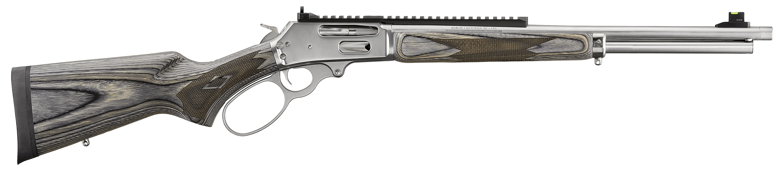 Marlin 70905 336 Full Size 30-30 Win 6+1 19.10" Polished Stainless Steel Threaded Barrel Polished Stainless Steel Receiver Fixed Gray Laminate Stock
