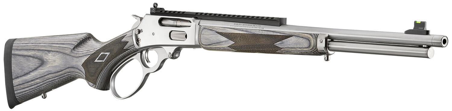 Marlin 70905 336 Full Size 30-30 Win 6+1 19.10" Polished Stainless Steel Threaded Barrel Polished Stainless Steel Receiver Fixed Gray Laminate Stock - Image 3