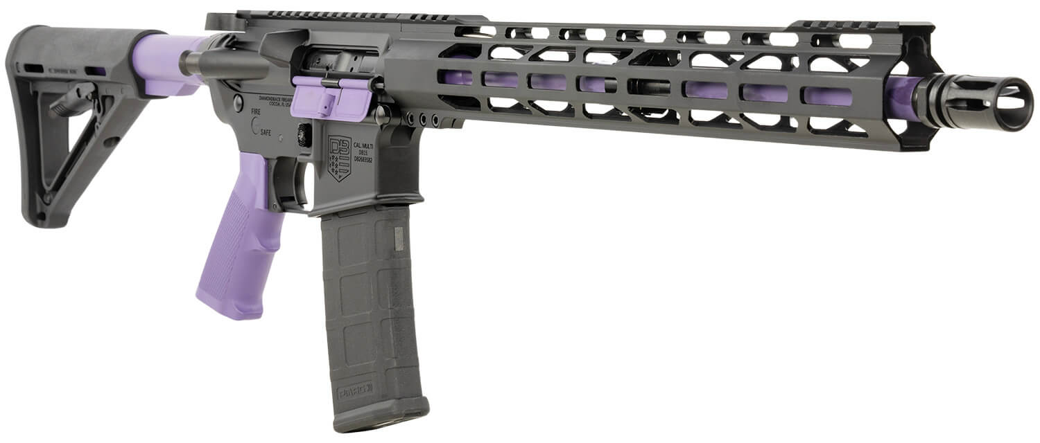 Diamondback DB175AK271 DB15 GunStuff Exclusive 223 Rem/5.56 NATO 30+1 16" Black Nitride Threaded Barrel Hard Coat Anodized Picatinny Rail Aluminum Receiver 7" Magpul M-LOK Handguard Purple Synthetic Magpul Carbine Stock Purple Cerakote LPK Grip - Image 3