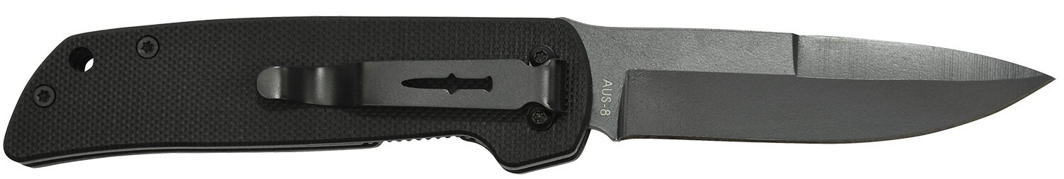 Camillus 19637 Cuda Mini 3" Folding Drop Point Plain Black Carbonitride Titanium AUS-8A SS Blade Black Textured G10 Handle - Image 2