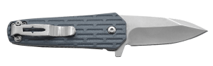 Camillus 19399 Wedge 2.25" Folding Spear Point Plain Silver Carbonitride Titanium 420 Stainless Steel Blade Blue Textured GFN Handle