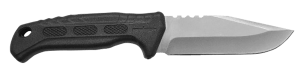 Camillus 19154 Hawker 4" Fixed Drop Point Plain Satin 420 Steel Titanium Bonded Blade Black Textured PP/TPR Handle