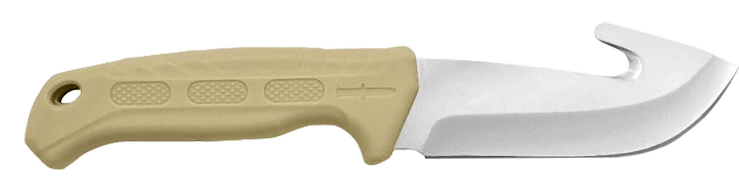 Camillus 19156 Roto 4" Fixed Drop Point/Gut Hook Plain Satin 420 Steel Titanium Bonded Blade Tan PP/TPR Handle