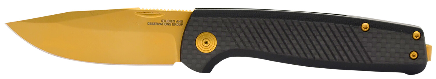 S.O.G SOGTM1007BX Terminus SJ LTE 2.90" Folding Plain Gold TiNi S35VN SS Blade Graphite Textured G10 Handle - Image 2