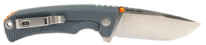 S.O.G SOG14060243 Tellus FLK 3.65" Folding Clip Point Plain Stonewashed Cryo 440C SS Blade Wolf Gray Textured GRN Handle Blister Pack
