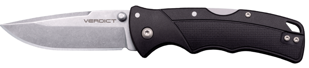 Cold Steel CSFLC3SPSSZ Verdict EDC 3" Tanto Plain Folding 4116 Krupp SS Blade Black Textured GFN Handle