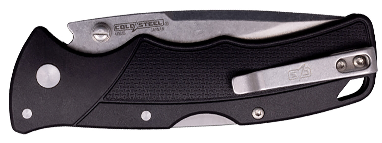 Cold Steel CSFLC3SPSSZ Verdict EDC 3" Tanto Plain Folding 4116 Krupp SS Blade Black Textured GFN Handle - Image 2