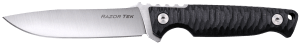 Cold Steel CSFX4RZR Razor Tek  EDC 4" Fixed Clip Point Plain Satin 4116 Krupp SS Blade  4" Black Textured