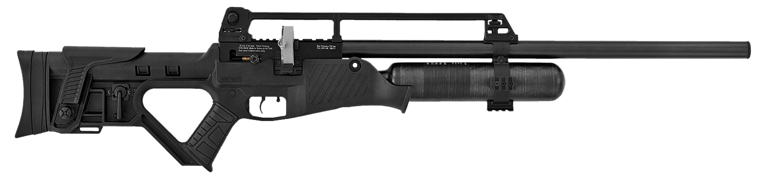 Hatsan USA HGBLITZ30 Blitz Air Rifle 30 Cal Carbon Fiber Air Tank Open Sights Synthetic Tactical Stock w/Elevation Adjustable Cheek Rest Integrated Pistol Grip