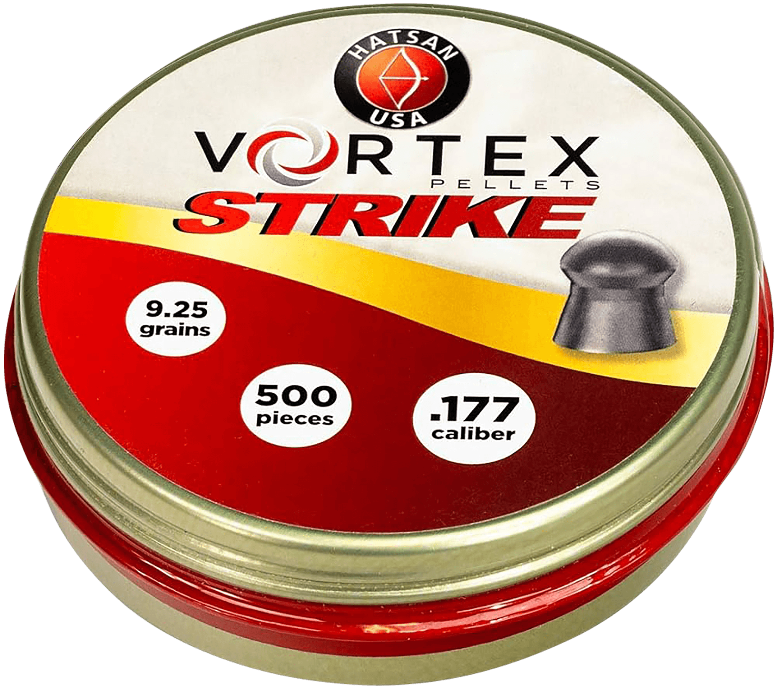 Hatsan USA HA90640 Vortex Strike Pellets 177 Lead Domed 500 Pellets Hatsan USA HA90640 Vortex Strike Pellets 177 Lead Domed 500 Pellets