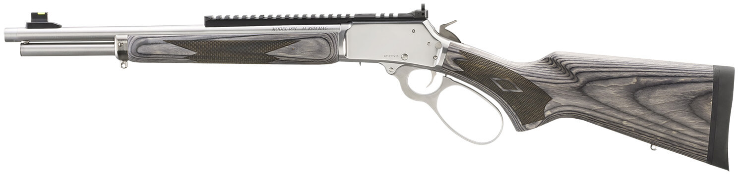 Marlin 70433 1894 357 Mag 16.10" Polished Stainless Threaded Barrel Picatinny Rail Stainless Steel Receiver Gray Fixed Laminate Stock - Image 2