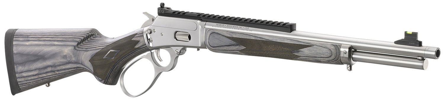 Marlin 70433 1894 357 Mag 16.10" Polished Stainless Threaded Barrel Picatinny Rail Stainless Steel Receiver Gray Fixed Laminate Stock - Image 3