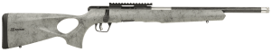 Savage Arms 70218 B Series TimberLite 22 LR 10+1 18" Black Threaded Carbon Fiber/SS Barrel  Black Picatinny Rail Steel Receiver  Gray w/Black Webbing Synthetic Fixed Thumbhole Stock