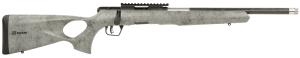 Savage Arms 70518 B Series TimberLite 22 WMR 10+1 18" Black Threaded Carbon Fiber/SS Barrel  Black Picatinny Rail Steel Receiver  Gray w/Black Webbing Synthetic Fixed Thumbhole Stock