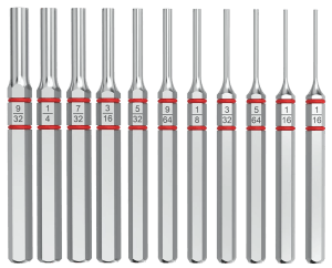 Real Avid AVAPKS Accu-Punch Standard Pin Punch Set Steel 11 Pieces